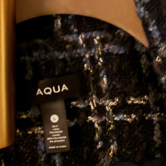 AQUA 
Blue tweed blazer with gold details - Picture 4 of 4